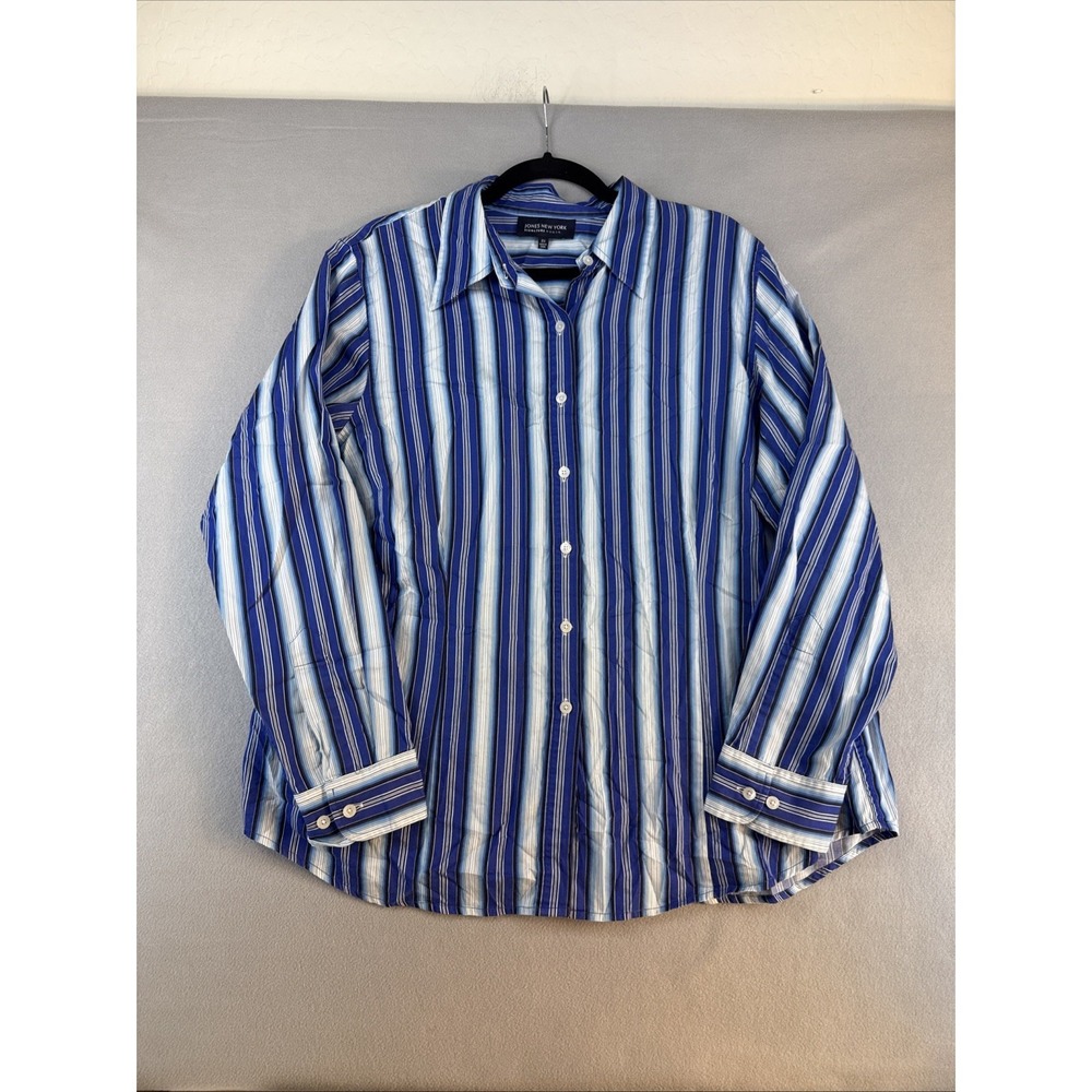 Jones New York Signature Woman 2x Button Up‎ Shirt, Longsleeve, 100% Cotton